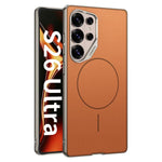Custodia magnetica GKK con ampio foro per fotocamera, finitura metallizzata effetto pelle vegana., For Samsung Galaxy S26 Ultra 5G, For Samsung Galaxy S25 Ultra 5G, For Samsung Galaxy S24 Ultra 5G