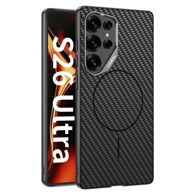 Custodia magnetica GKK con ampio foro per fotocamera, finitura metallizzata effetto pelle vegana., For Samsung Galaxy S26 Ultra 5G, For Samsung Galaxy S25 Ultra 5G, For Samsung Galaxy S24 Ultra 5G