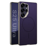 Custodia magnetica GKK con ampio foro per fotocamera, finitura metallizzata effetto pelle vegana., For Samsung Galaxy S26 Ultra 5G, For Samsung Galaxy S25 Ultra 5G, For Samsung Galaxy S24 Ultra 5G