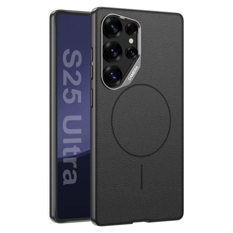 Custodia magnetica GKK con ampio foro per fotocamera, finitura metallizzata effetto pelle vegana., For Samsung Galaxy S26 Ultra 5G, For Samsung Galaxy S25 Ultra 5G, For Samsung Galaxy S24 Ultra 5G
