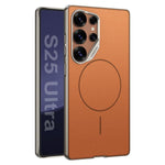 Custodia magnetica GKK con ampio foro per fotocamera, finitura metallizzata effetto pelle vegana., For Samsung Galaxy S26 Ultra 5G, For Samsung Galaxy S25 Ultra 5G, For Samsung Galaxy S24 Ultra 5G
