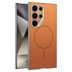 Custodia magnetica GKK con ampio foro per fotocamera, finitura metallizzata effetto pelle vegana., For Samsung Galaxy S26 Ultra 5G, For Samsung Galaxy S25 Ultra 5G, For Samsung Galaxy S24 Ultra 5G