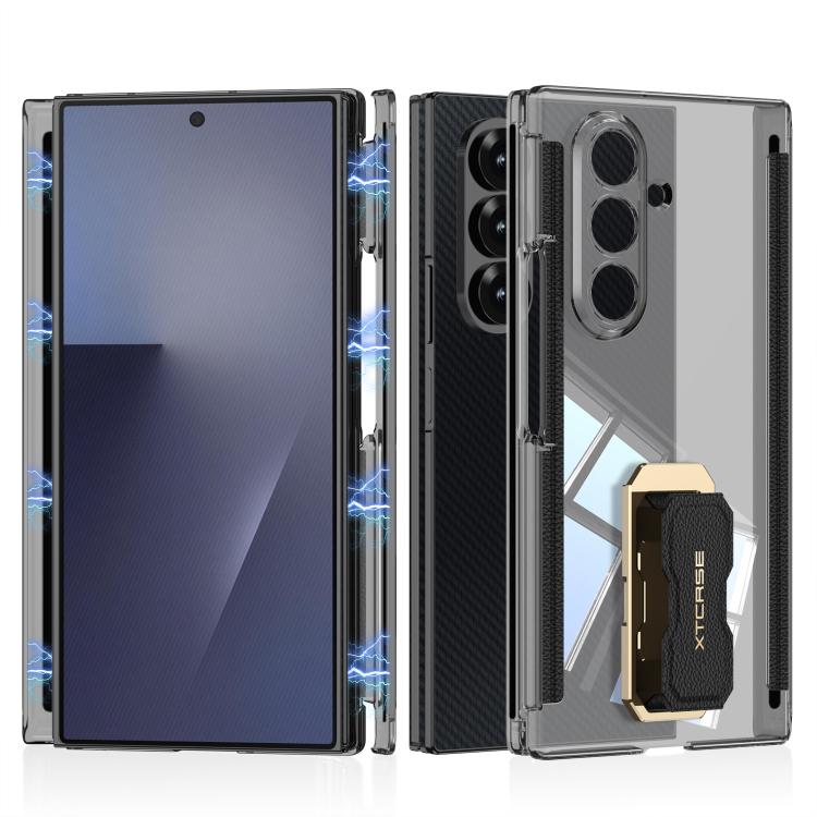 Custodia per telefono pieghevole GKK con doppia cerniera magnetica e copertura completa, con cinturino da polso girevole a tema supercar., For Samsung Galaxy Z TriFold