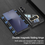 Custodia per telefono pieghevole GKK con doppia cerniera magnetica e copertura completa, con cinturino da polso girevole a tema supercar., For Samsung Galaxy Z TriFold