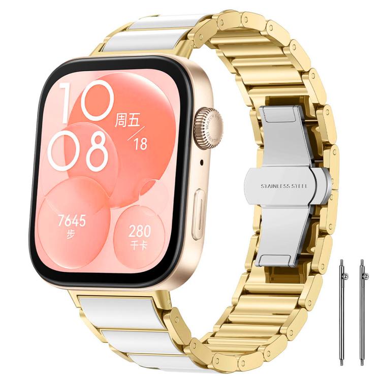 Cinturino per orologio xDfind in ceramica e acciaio inossidabile, For Huawei Watch Fit4 / Fit4 Pro