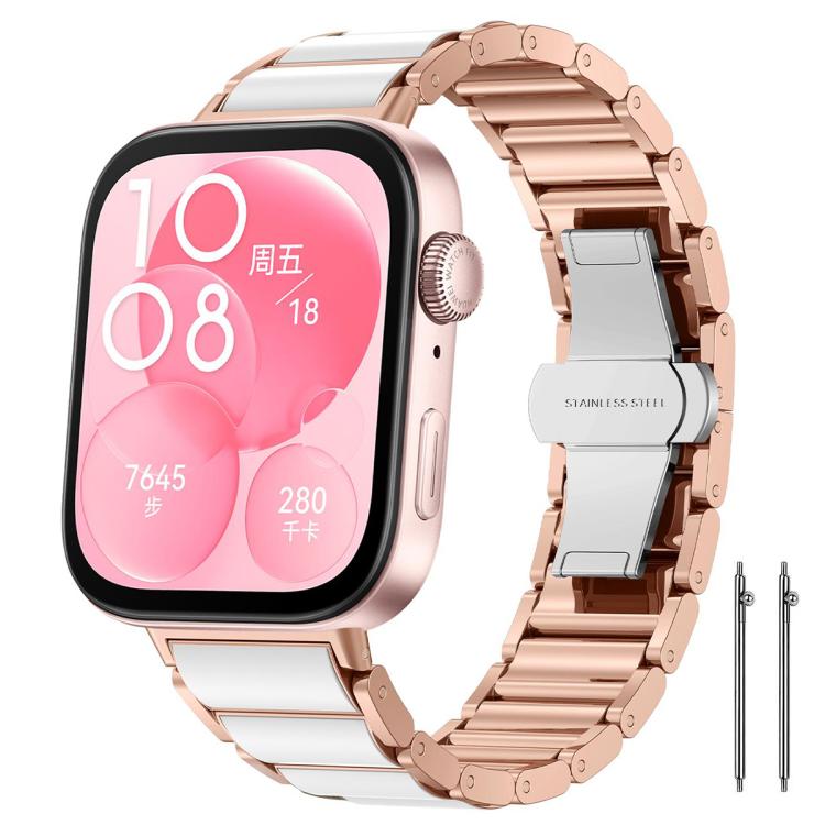 Cinturino per orologio xDfind in ceramica e acciaio inossidabile, For Huawei Watch Fit4 / Fit4 Pro