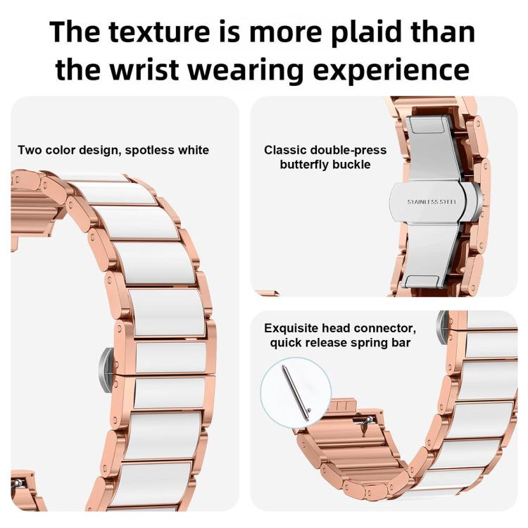 Cinturino per orologio xDfind in ceramica e acciaio inossidabile, For Huawei Watch Fit4 / Fit4 Pro