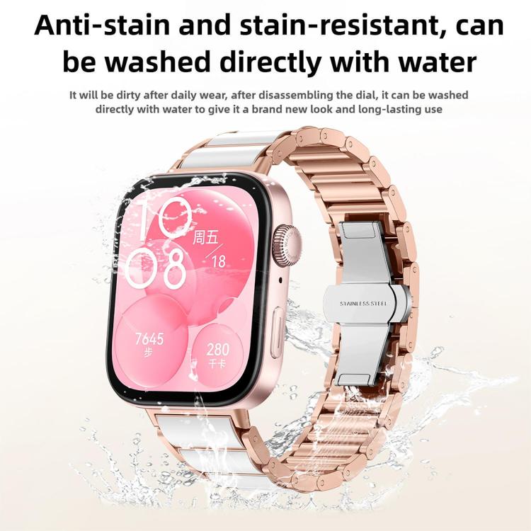 Cinturino per orologio xDfind in ceramica e acciaio inossidabile, For Huawei Watch Fit4 / Fit4 Pro