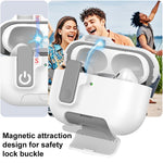 Custodia protettiva integrale per auricolari XDcase Armor con gancio e chiusura di sicurezza., For AirPods Pro 3, For AirPods 4, For AirPods Pro 2 / 1