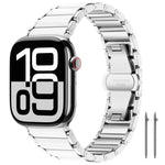 Cinturino per orologio xDfind in ceramica e acciaio inossidabile, For Apple Watch 42 / 44 / 45 / 46 / 49mm, For Apple Watch 38 / 40 / 41 / S11 42mm