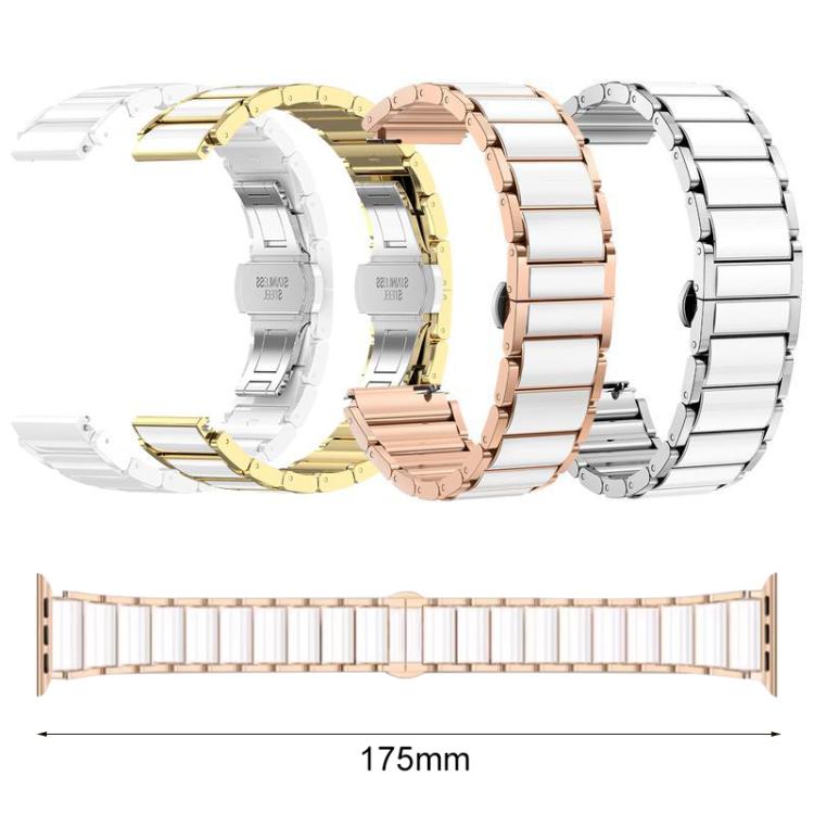 Cinturino per orologio xDfind in ceramica e acciaio inossidabile, For Apple Watch 42 / 44 / 45 / 46 / 49mm, For Apple Watch 38 / 40 / 41 / S11 42mm