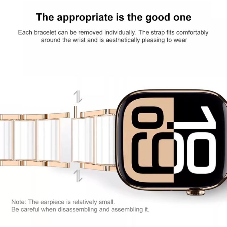 Cinturino per orologio xDfind in ceramica e acciaio inossidabile, For Apple Watch 42 / 44 / 45 / 46 / 49mm, For Apple Watch 38 / 40 / 41 / S11 42mm