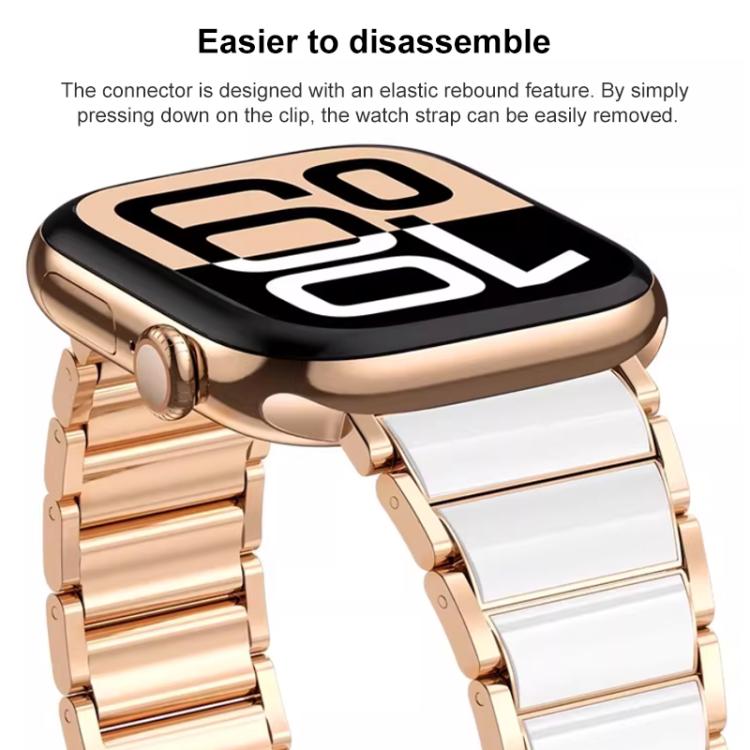 Cinturino per orologio xDfind in ceramica e acciaio inossidabile, For Apple Watch 42 / 44 / 45 / 46 / 49mm, For Apple Watch 38 / 40 / 41 / S11 42mm
