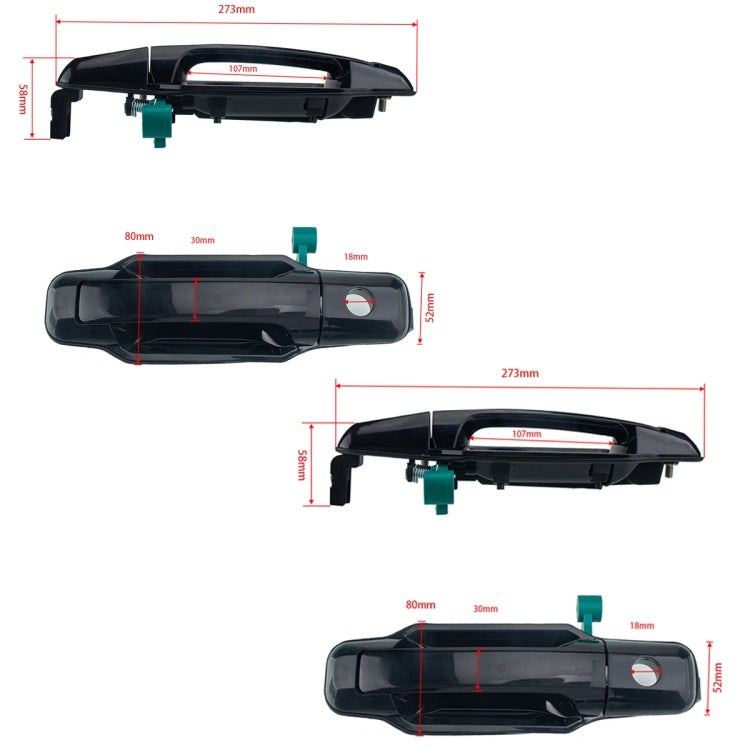 Maniglia esterna per portiera auto da 4 pezzi 82650-3E010 per KIA Sorento 2003-2006, 4 PCS