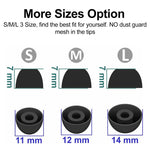 Kit di 3 paia di inserti auricolari in silicone di ricambio XDcase, taglie S/M/L, For Samsung Galaxy Buds2 Pro / Buds+