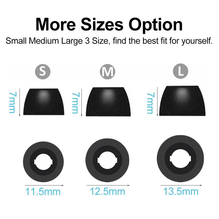 Kit di 3 paia di inserti auricolari di ricambio in memory foam XDcase, taglie S/M/L, For Samsung Galaxy Buds2 Pro / Buds+