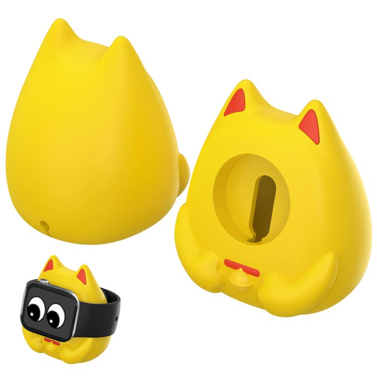 XDcase per Apple Watch con design a gatto portafortuna e supporto di ricarica per smartwatch.