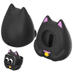 XDcase per Apple Watch con design a gatto portafortuna e supporto di ricarica per smartwatch.