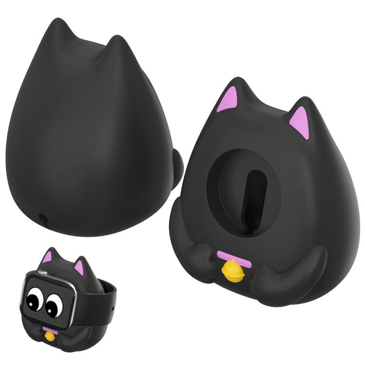 XDcase per Apple Watch con design a gatto portafortuna e supporto di ricarica per smartwatch.