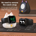 XDcase per Apple Watch con design a gatto portafortuna e supporto di ricarica per smartwatch.