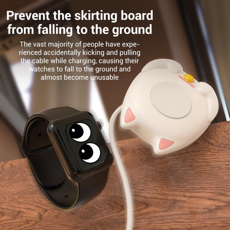 XDcase per Apple Watch con design a gatto portafortuna e supporto di ricarica per smartwatch.