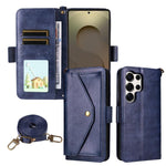 Custodia per telefono a tracolla in pelle di vacchetta con scomparti multipli per carte., For Samsung Galaxy S26+ 5G, For Samsung Galaxy S26 Ultra 5G, For Galaxy S26 Ultra 5G, For Samsung Galaxy S26 5G