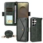 Custodia per telefono a tracolla in pelle di vacchetta con scomparti multipli per carte., For Samsung Galaxy S26+ 5G, For Samsung Galaxy S26 Ultra 5G, For Galaxy S26 Ultra 5G, For Samsung Galaxy S26 5G
