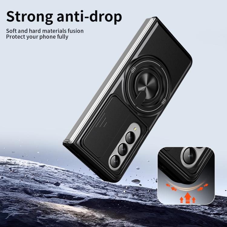 Custodia per telefono multifunzionale magnetica antiurto con finestra scorrevole per obiettivo., For Galaxy Z Fold4 5G, For Galaxy Z Flip4 5G, For Galaxy Z Flip3 5G, For Galaxy Z Fold3 5G