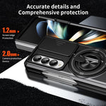 Custodia per telefono multifunzionale magnetica antiurto con finestra scorrevole per obiettivo., For Galaxy Z Fold4 5G, For Galaxy Z Flip4 5G, For Galaxy Z Flip3 5G, For Galaxy Z Fold3 5G