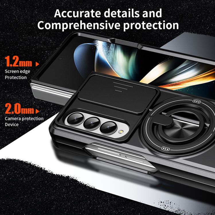 Custodia per telefono multifunzionale magnetica antiurto con finestra scorrevole per obiettivo., For Galaxy Z Fold4 5G, For Galaxy Z Flip4 5G, For Galaxy Z Flip3 5G, For Galaxy Z Fold3 5G