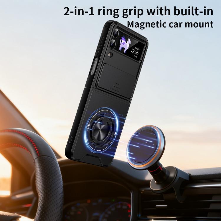 Custodia per telefono multifunzionale magnetica antiurto con finestra scorrevole per obiettivo., For Galaxy Z Flip3 5G, For Galaxy Z Fold3 5G