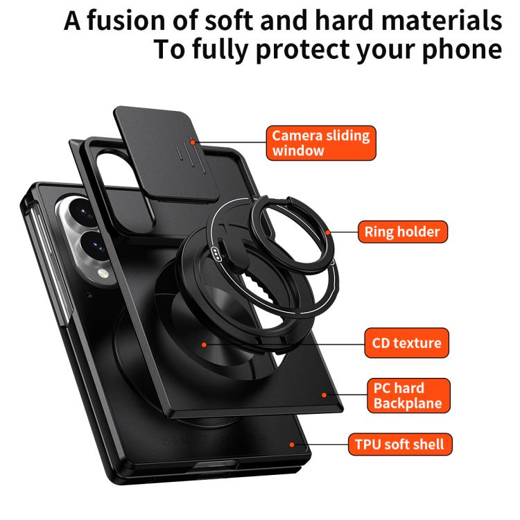 Custodia per telefono multifunzionale magnetica antiurto con finestra scorrevole per obiettivo., For Galaxy Z Fold8 5G, For Samsung Galaxy Z Fold7 5G, For Galaxy Z Flip7 5G, For Galaxy Z Fold6 5G, For Galaxy Z Fold5 5G