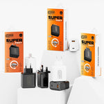 Caricabatterie rapido HX119 da 120 W con doppia interfaccia USB e Type-C, EU Plug, UK Plug, US Plug