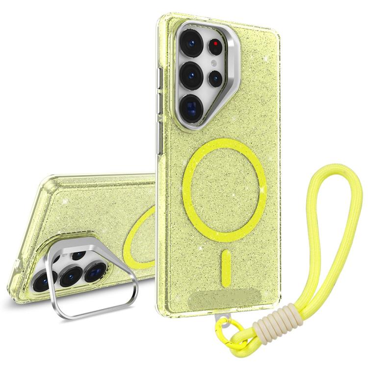 Supporto per fotocamera, custodia magnetica glitterata per telefono con cordino, For Samsung Galaxy S23 Ultra 5G, For Samsung Galaxy S23+ 5G, For Samsung Galaxy S23 5G, For Samsung Galaxy S22 Ultra 5G
