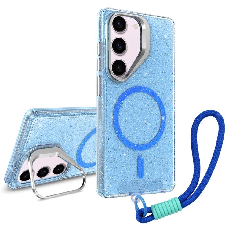 Supporto per fotocamera, custodia magnetica glitterata per telefono con cordino, For Samsung Galaxy S23 Ultra 5G, For Samsung Galaxy S23+ 5G, For Samsung Galaxy S23 5G, For Samsung Galaxy S22 Ultra 5G