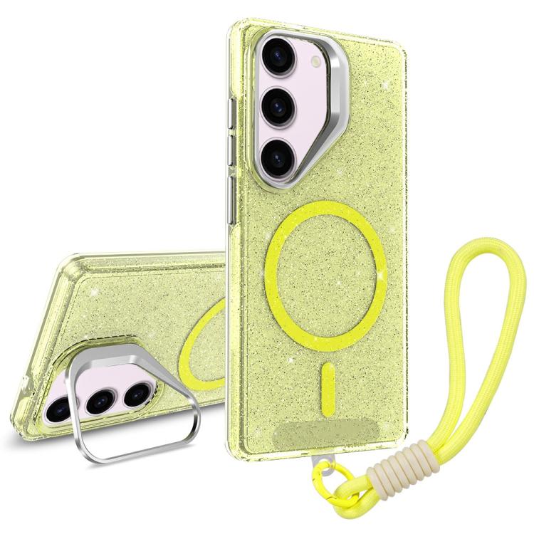 Supporto per fotocamera, custodia magnetica glitterata per telefono con cordino, For Samsung Galaxy S23 Ultra 5G, For Samsung Galaxy S23+ 5G, For Samsung Galaxy S23 5G, For Samsung Galaxy S22 Ultra 5G