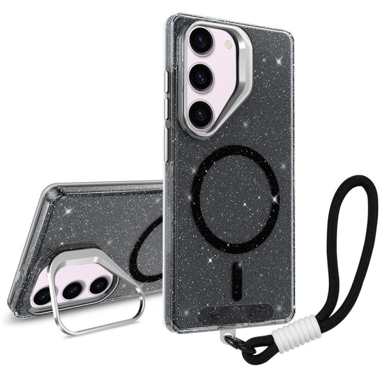 Supporto per fotocamera, custodia magnetica glitterata per telefono con cordino, For Samsung Galaxy S23 Ultra 5G, For Samsung Galaxy S23+ 5G, For Samsung Galaxy S23 5G, For Samsung Galaxy S22 Ultra 5G