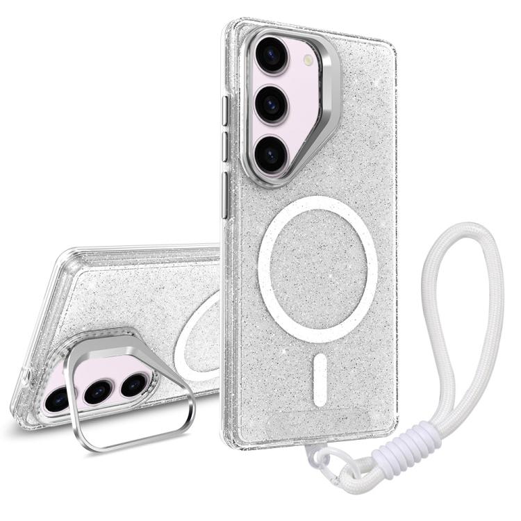 Supporto per fotocamera, custodia magnetica glitterata per telefono con cordino, For Samsung Galaxy S23 Ultra 5G, For Samsung Galaxy S23+ 5G, For Samsung Galaxy S23 5G, For Samsung Galaxy S22 Ultra 5G