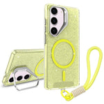 Supporto per fotocamera, custodia magnetica glitterata per telefono con cordino, For Samsung Galaxy S23 Ultra 5G, For Samsung Galaxy S23+ 5G, For Samsung Galaxy S23 5G, For Samsung Galaxy S22 Ultra 5G