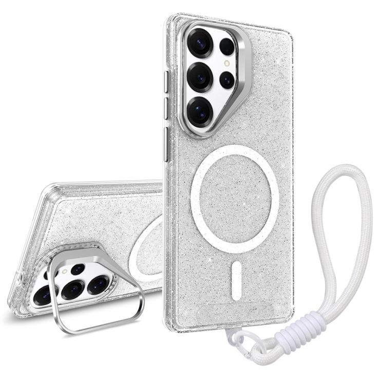 Supporto per fotocamera, custodia magnetica glitterata per telefono con cordino, For Samsung Galaxy S23 Ultra 5G, For Samsung Galaxy S23+ 5G, For Samsung Galaxy S23 5G, For Samsung Galaxy S22 Ultra 5G