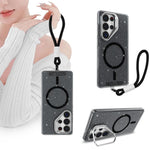 Supporto per fotocamera, custodia magnetica glitterata per telefono con cordino, For Samsung Galaxy S26+ 5G, For Samsung Galaxy S26 Ultra 5G, For Samsung Galaxy S26 5G, For Samsung Galaxy S25 FE 5G