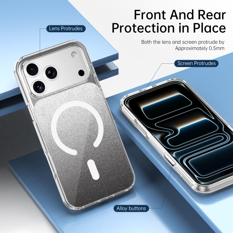 Custodia magnetica per telefono con glitter di cristallo, For iPhone 17 Pro Max, For iPhone 17 Pro