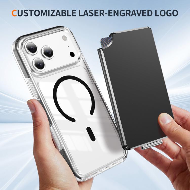 Portafoglio con clip magnetica in metallo e supporto pieghevole.