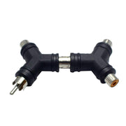 Adattatore video AV a T da RCA maschio tipo Y a 2 RCA femmina, RCA Male to 2RCA Female