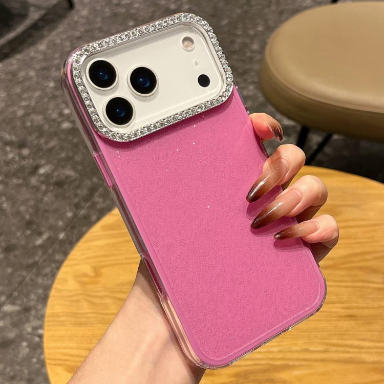 Custodia per telefono a tinta unita con glitter e strass., For iPhone 17 Pro Max, For iPhone 17 Pro