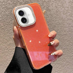Custodia per telefono a tinta unita con glitter e strass., For iPhone 17, For iPhone Air