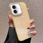 Custodia per telefono a tinta unita con glitter e strass., For iPhone 17, For iPhone Air