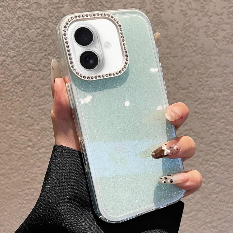 Custodia per telefono a tinta unita con glitter e strass., For iPhone 17, For iPhone Air