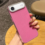 Custodia per telefono a tinta unita con glitter e strass., For iPhone 17, For iPhone Air