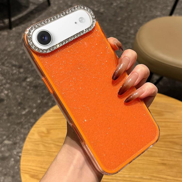 Custodia per telefono a tinta unita con glitter e strass., For iPhone 17, For iPhone Air